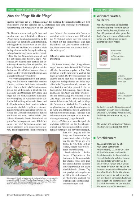 Newsletter der Berliner Krebsgesellschaft e.V. Oktober 2012