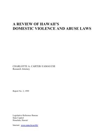 A Review of Hawaii's Domestic Violence and Abuse Laws
