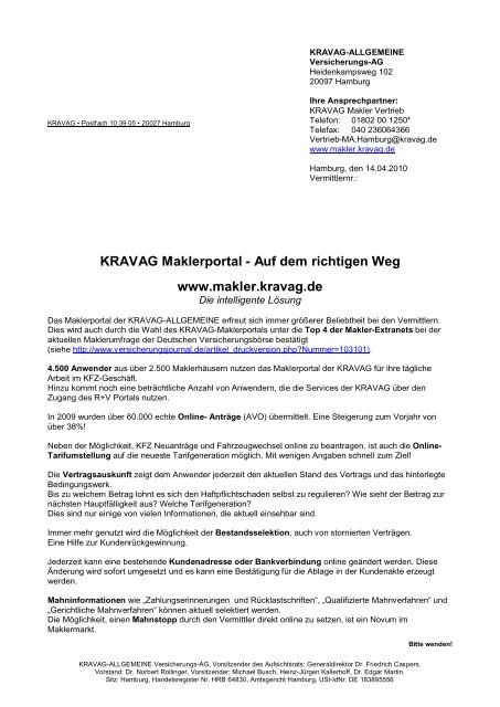 KRAVAG Maklerportal - R+V Versicherung