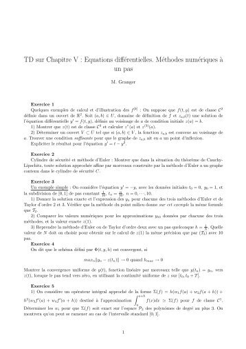 exos equations différentielles