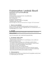 Examensarbete i praktisk filosofi