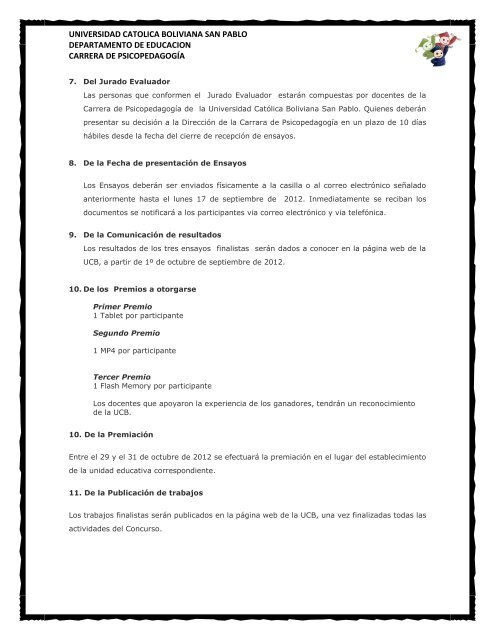 CONVOCATORIA Segundo Concurso de Ensayos Escolares