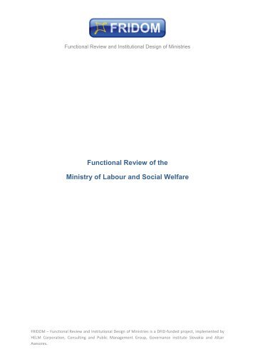 Functional Review of the Ministry of Labour and Social Welfare