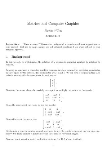 Matrices and Computer Graphics