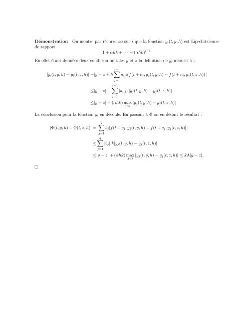 Equations différentielles. Méthodes numériques