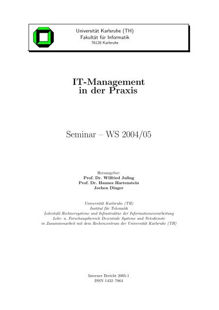 IT-Management in der Praxis Seminar ? WS 2004/05 - am ...