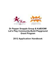 Dr Pepper Snapple Group & KaBOOM! Let's Play Community-Build ...