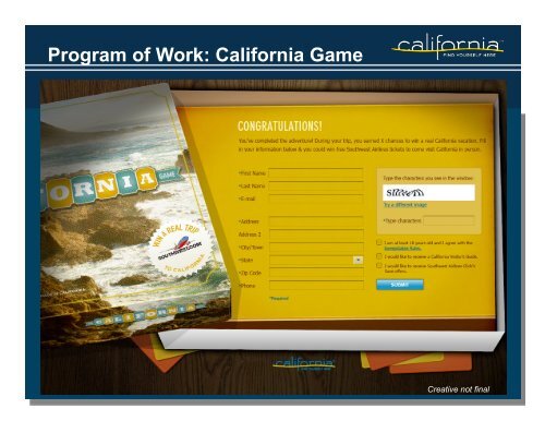 Social Media Plan - the California Tourism Industry Website