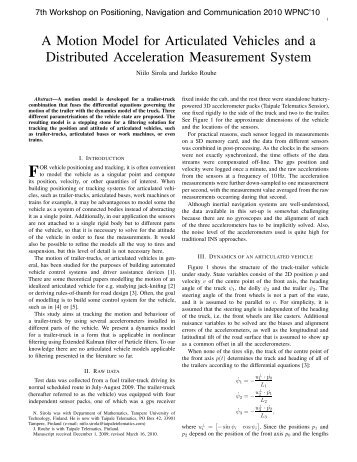 A Motion Model for Articulated Vehicles and a Distributed ...