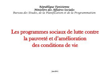 Les programmes sociaux de lutte contre la pauvreté et d ... - CMI