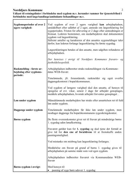 Udkast til fraværs- og fastholdelsespolitik for Norddjurs Kommune