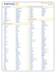 Channel Lineup - Bright House Networks