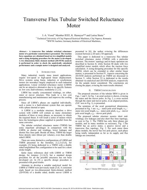 Transverse Flux Tubular Switched Reluctance Motor