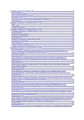 Referat for hele Efterårssamlingen 2002 - Inatsisartut