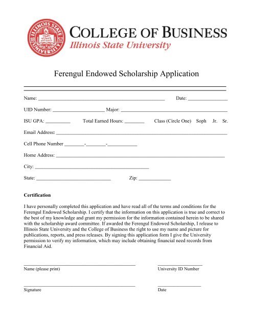 Ferengul Endowed Scholarship Fund - College of Business - Illinois ...