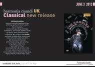 Classical new release - Harmonia Mundi UK Distribution