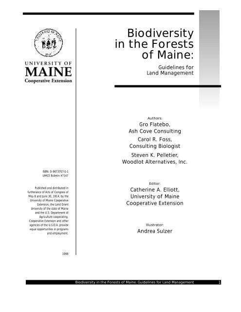 Biodiversity In The Forests Of Maine Guidelines For Land
