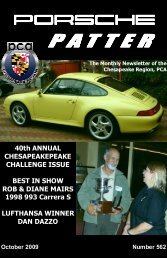 October 2009 - Porsche Club Chesapeake Region PCA