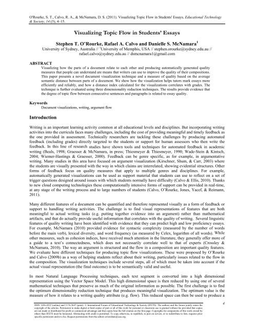 Visualizing Topic Flow in Students' Essays - Educational ...