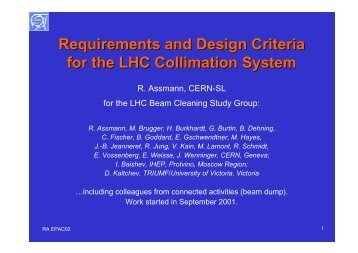 Requirements and Design Criteria for the LHC Collimation System