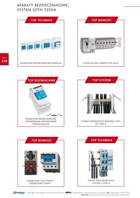 APARATY BEZPIECZNIKOWE, SYSTEM SZYN 3200A - Schrack