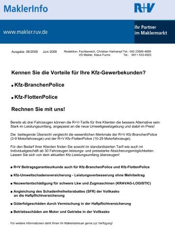 Kennen Sie die Vorteile für Ihre Kfz-Gewerbekunden? - R+V ...