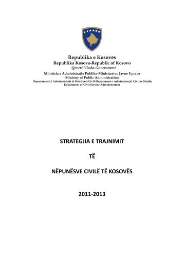 strategjia e trajnimit të nëpunësve civilë të kosovës 2011-2013