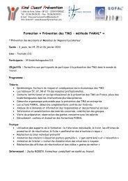 Programme + BI formation - PAMAL Toulouse - Kiné Ouest Prévention
