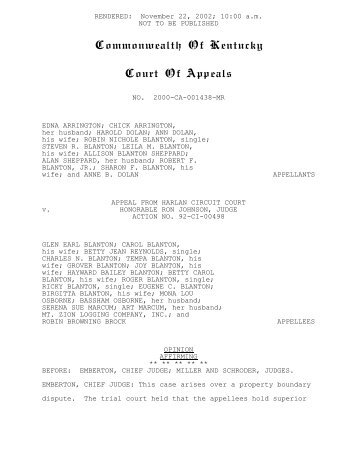 2000-CA-001438 (PDF) - Kentucky Supreme Court Searchable ...