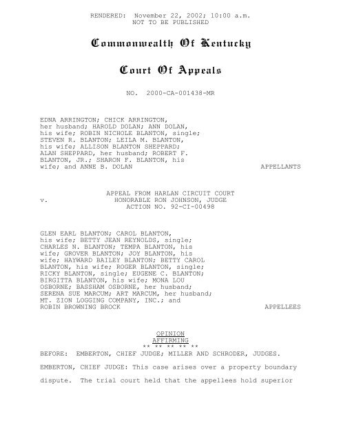 2000-CA-001438 (PDF) - Kentucky Supreme Court Searchable ...