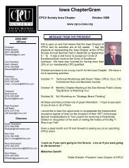 October 2006 - Iowa CPCU Society Chapter