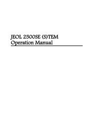 JEOL 2500SE (S)TEM Operation Manual - UC Davis