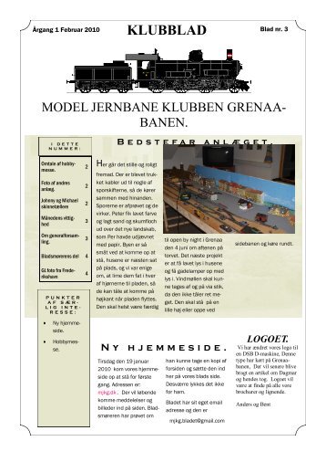 KLUBBLAD - Model jernbane klubben Grenaa-banen