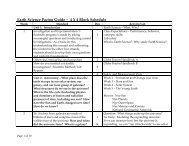 Earth Science Pacing Guide ? 4 X 4 Block Schedule - Earthguide