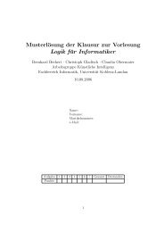 Musterlösung der Klausur zur Vorlesung Logik für Informatiker