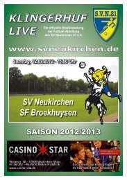 Stadionheft Nr.01 - SV Neukirchen - SV Neukirchen 21 e.V.