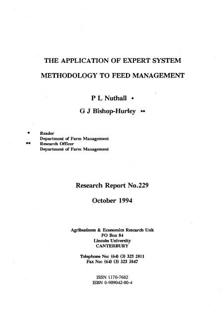 Application of expert system methodology to feed management