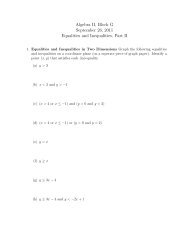 A worksheet on linear equalities and inequalities in two dimensions