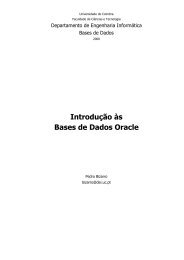 Introdução às Bases de Dados Oracle - Universidade de Coimbra