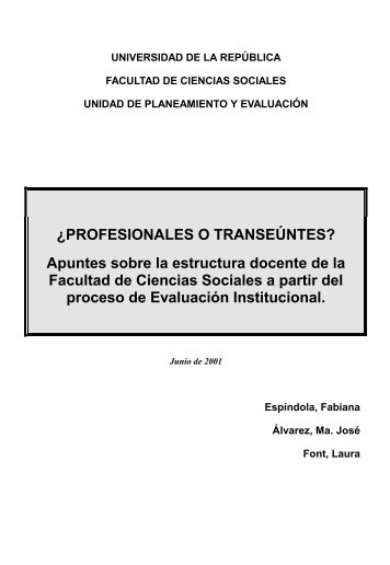 Apuntes sobre la estructura docente de la FCS - Facultad de ...