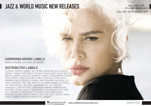 jazz & world music new releases - Harmonia Mundi UK Distribution