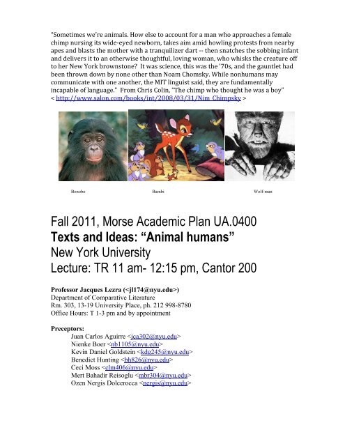 syllabus - Morse Academic Plan - New York University