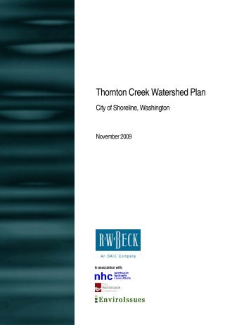 Thornton Creek Watershed Plan November 2009