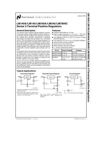 LM140A/LM140/LM340A/LM340/LM7800C Series 3-Terminal ...