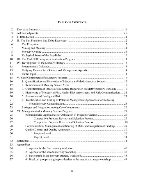 Mercury Strategy for the Bay-Delta Ecosystem - CALFED Bay-Delta ...