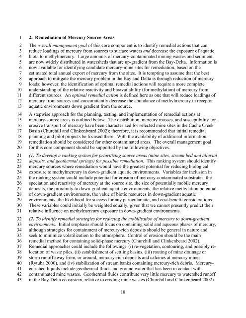 Mercury Strategy for the Bay-Delta Ecosystem - CALFED Bay-Delta ...