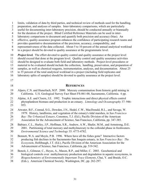 Mercury Strategy for the Bay-Delta Ecosystem - CALFED Bay-Delta ...