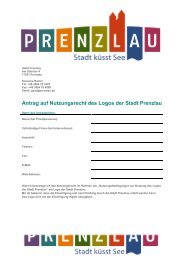 Antrag auf Nutzungsrecht des Logos der Stadt Prenzlau