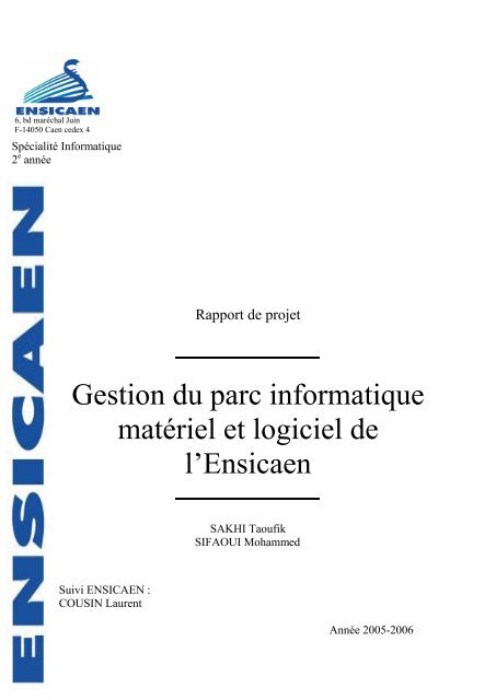 Gestion du parc informatique matériel et logiciel de l ... - Costkiller