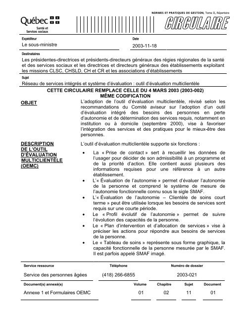 Le sous-ministre 2003-11-18 Les présidentes-directrices et ...